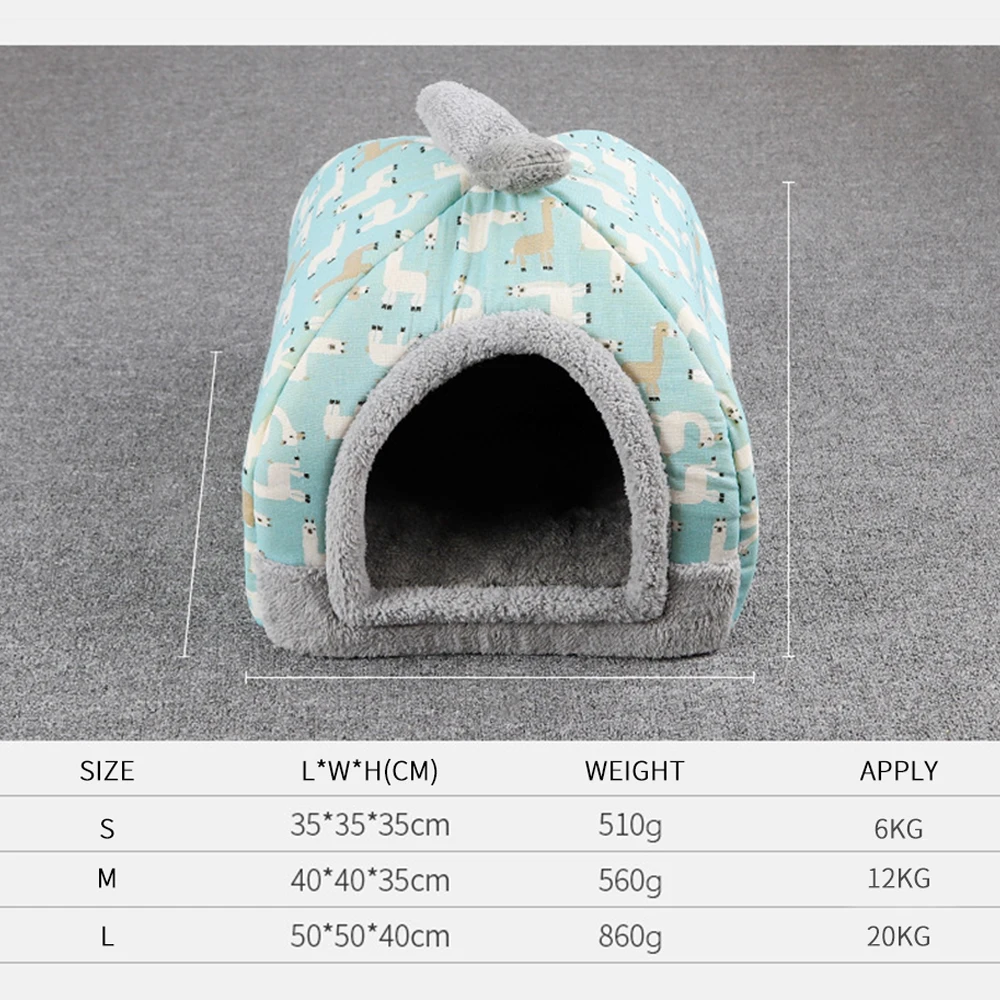 

Pet Beds Tent Removable Washable Cats Nest Puppy Dog Kennel Winter Warm Pet Kitty Cat Bed House Soft Foldable Non-slip Bottom
