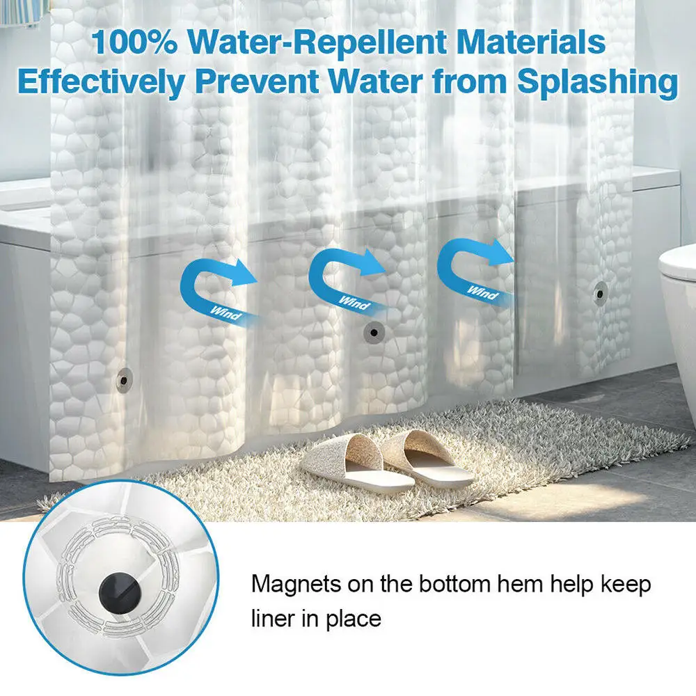 

180 * 200 cm Waterproof Bathroom Shower EVA Thickened Bathroom Bath Shower Curtain Bathroom Accessaries for Home Hotel