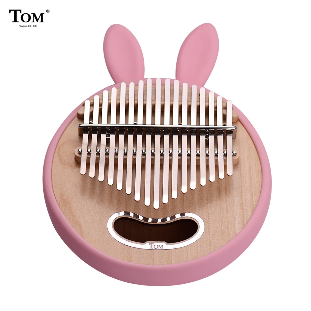 Tom TK-CI-CT 17-клавишным круглый Форма игрушечное пианино калимба клена с сумкой для