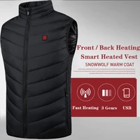 2020 front back heating usb electric heated vest hiking jacket hot heated vest winter waistcoat super warm outdoor coat camping