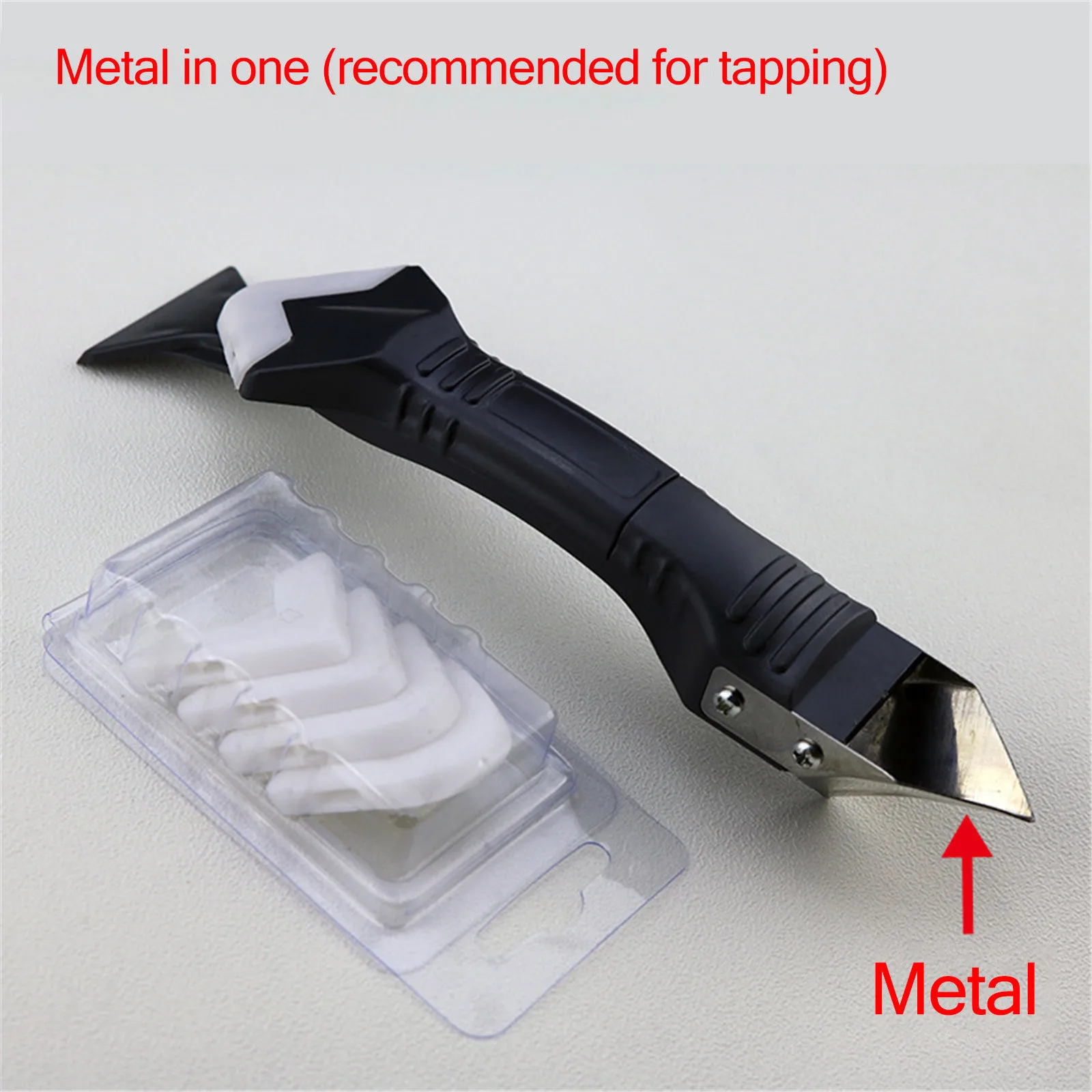 

Caulk Finisher Sealant Smooth Scraper Grout Kit Tools Creative 3In1 Silicone Remover Scraper Plastic Hand Tools Set Accessories