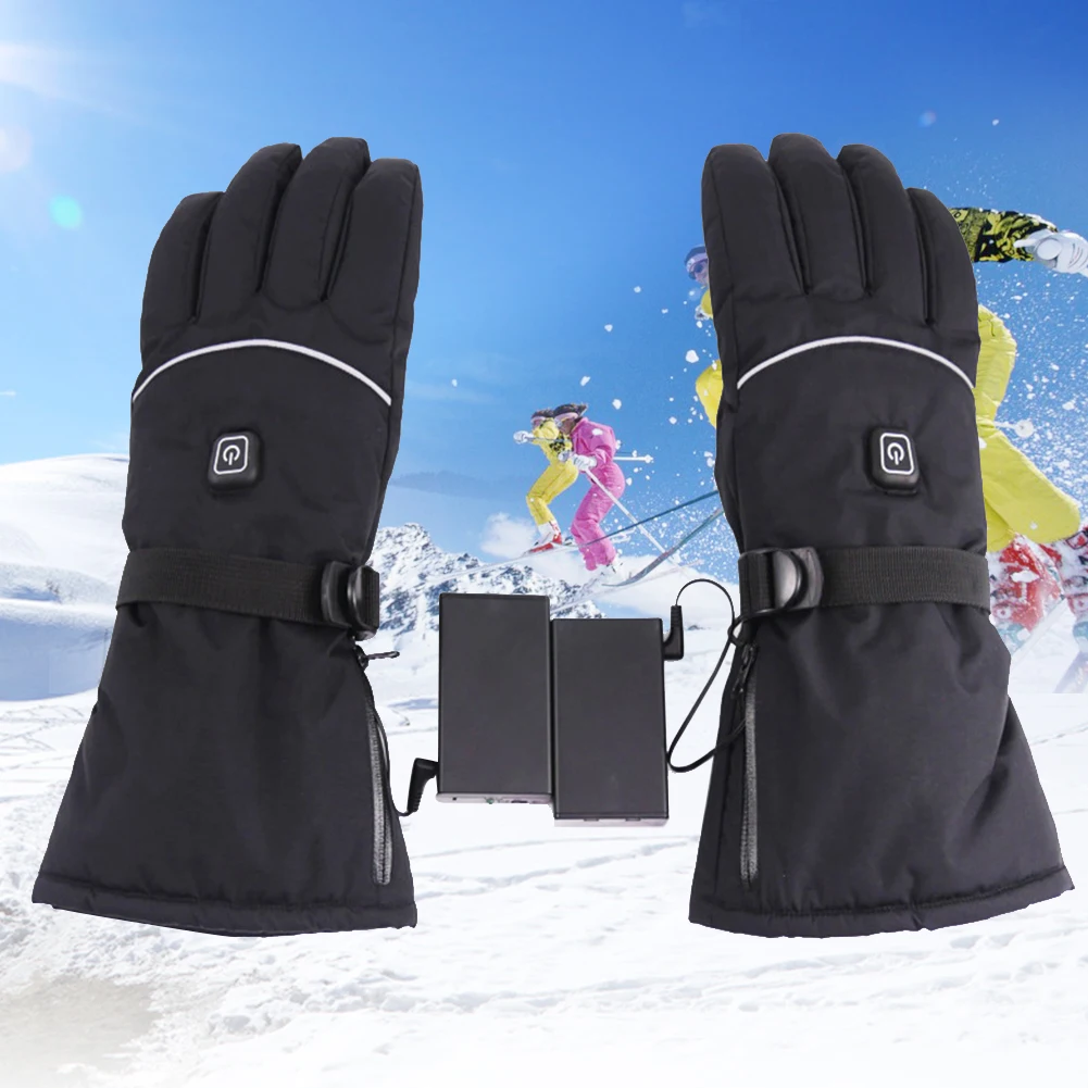 

1 пара зимние походные перчатки с электрическим подогревом и аккумулятором Регулируемая температура третье снаряжение для верховой езды н...