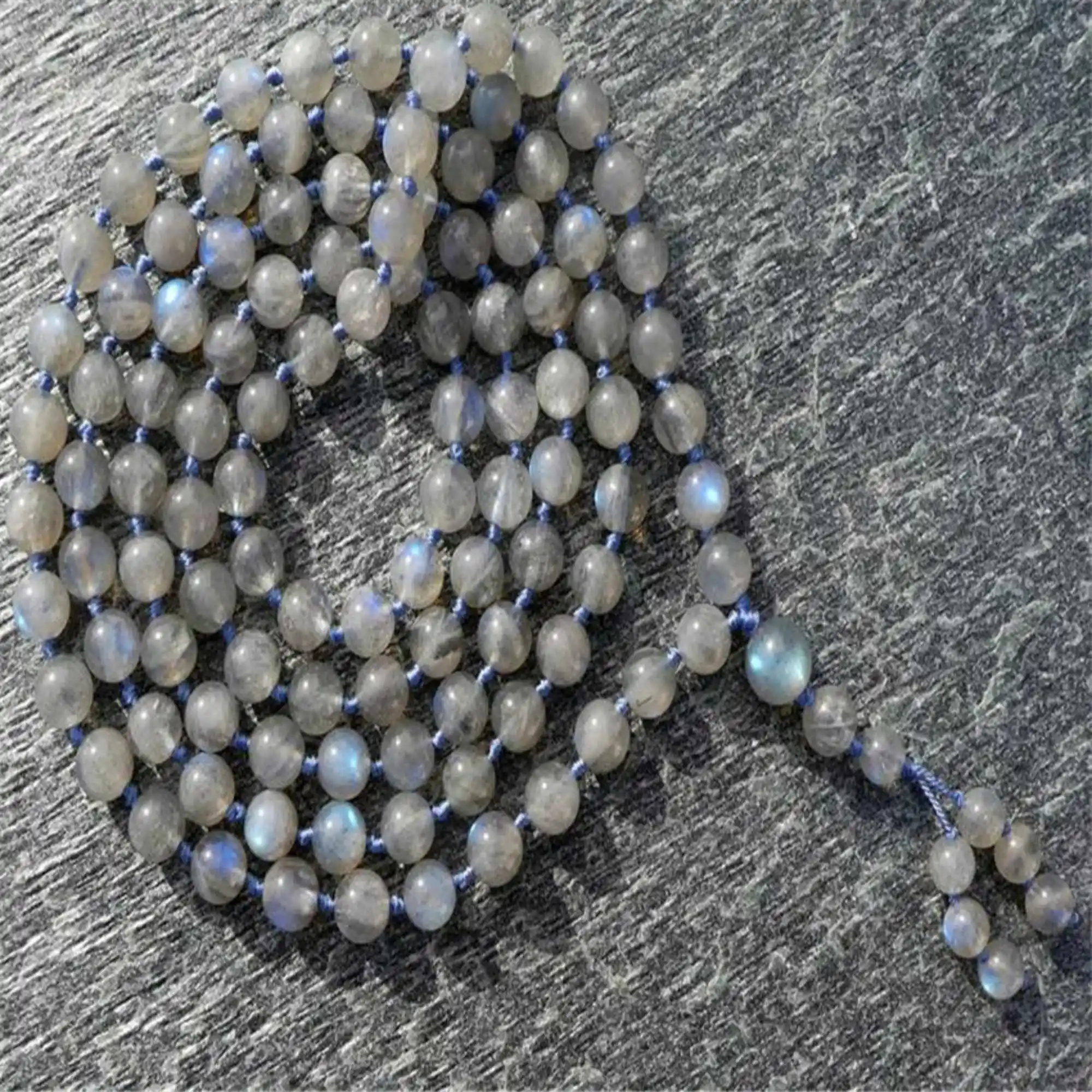 

6mm Labradorite 108 Beads Mala Bracelet Necklace 21 inches Yoga Blessing Beaded Emotional Restore Cuff Fancy Energy Gift Easter