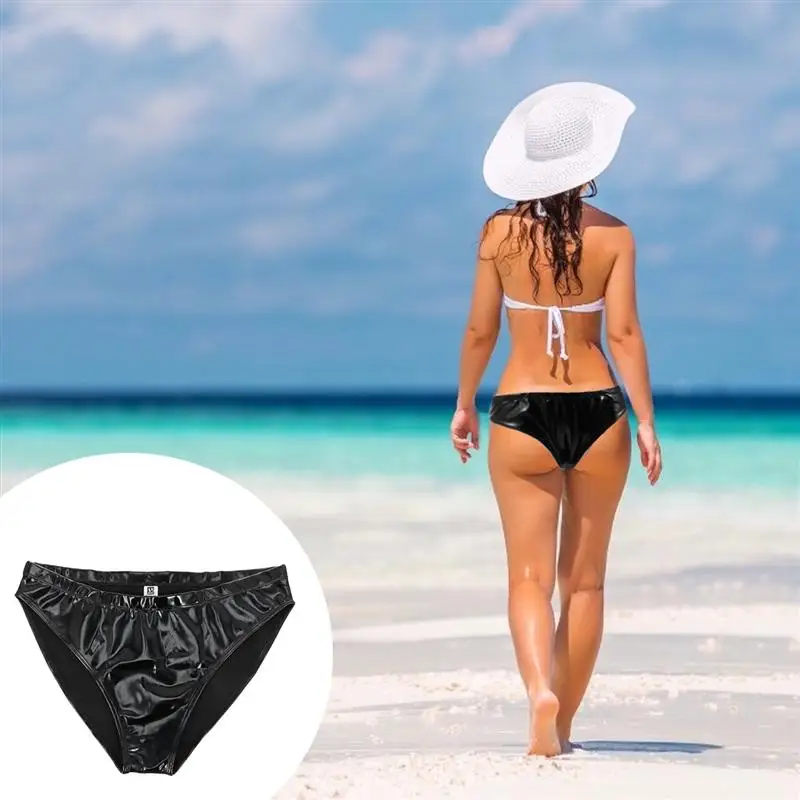 

1Pc Sexy Lingerie Underwear Comfortable Patent Leather High Waist Underpants