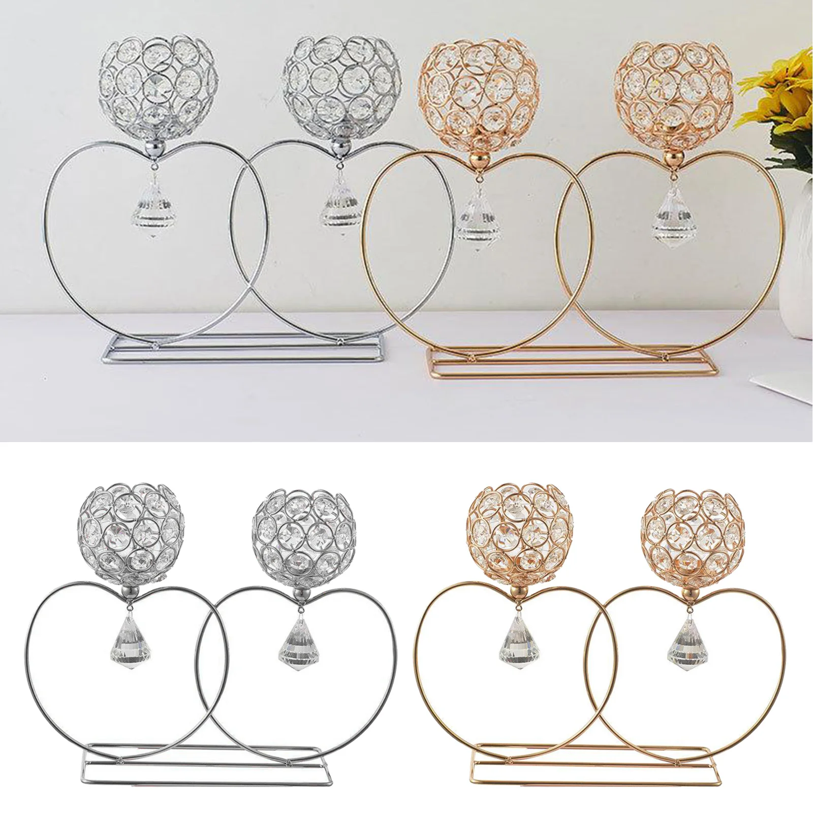

Candlestick Holders Wedding Props Plated Iron Love Flower Basket, Wedding Centerpiece Event Road Lead Party Rack