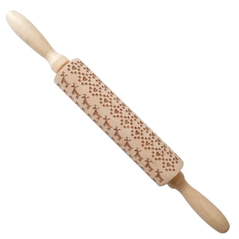 Рождественская Скалка rouleau a patisserie walek do ciasta patisserie outils аксессуары douille patisserie Xmas - Цвет: AS1090A7