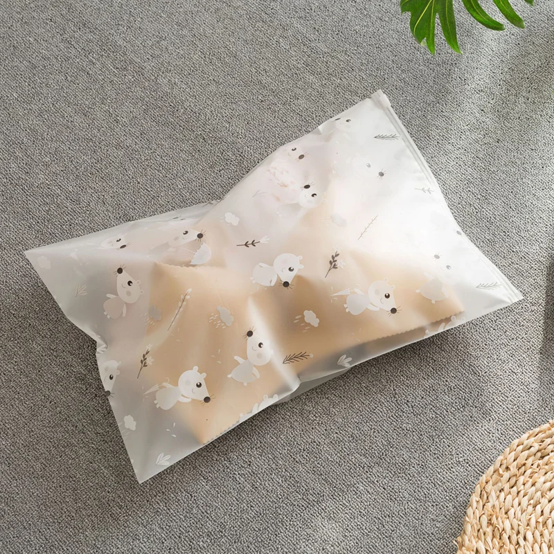 

Travel Frosted Clothes Storage Bags Vacuum Bags for Shoes Makeup Underwear Zipper Lock Self Seal Home Wardrobe Storage Bags