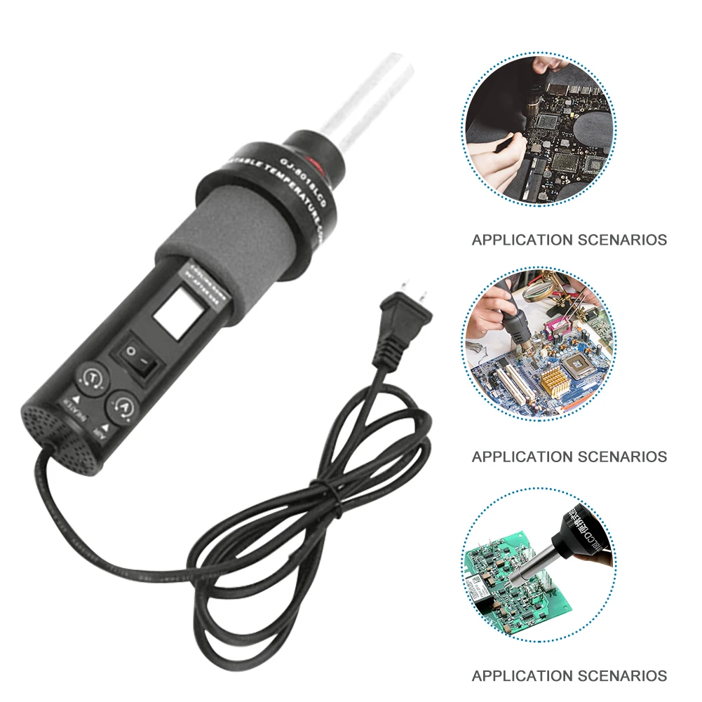 

Low Noise Portable Professional Digital Temperature Adjustable Handheld Electric Hot Air Blower Accuracy LED Display Repairing