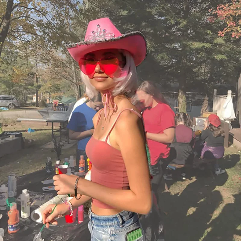 Новая тиара в западном стиле розовая шапка Cowgirl для женщин стандартная