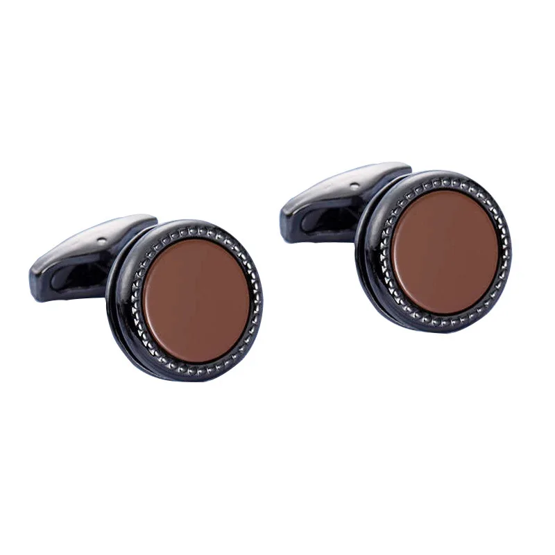 

Запонки Для Манжет мужские круглые, медные запонки в простом деловом стиле, рубашка во французском стиле, цвет черный, пистолет, Подарочная ...