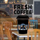 Наклейка в виде свежего кофе, наклейка, знак для магазина, делового магазина, ресторана, кафе, настенное украшение для окна, съемные бумажные фрески rb228