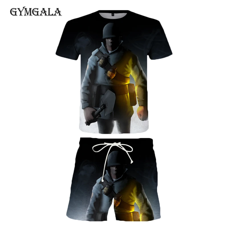 

New arrive game team fortress 2 t shirt men women 3D printed novelty fashion tshirt hip hop Summer beach pants shorts suit