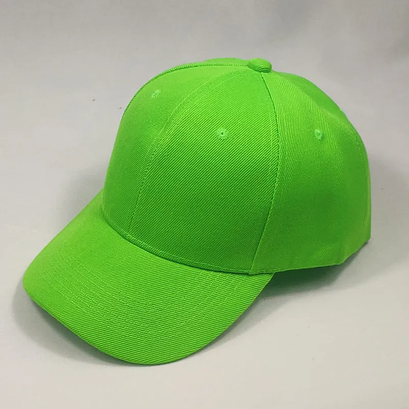 neon green Для мужчин Для женщин 6 Панель плотная Бейсбол Кепки регулируемый Solid Twill Шапки оранжевого цвета — красный, синий, черный коричневый, серый - Цвет: neon green
