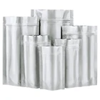 100 шт покрытые серебром замка застежка-молнии чистого материала майлар Фольга стоьте вверх мешок уплотнения собственной личности многоразовые мешки зазубриной разрыва дой-Пак Еда хранения мешков пакета