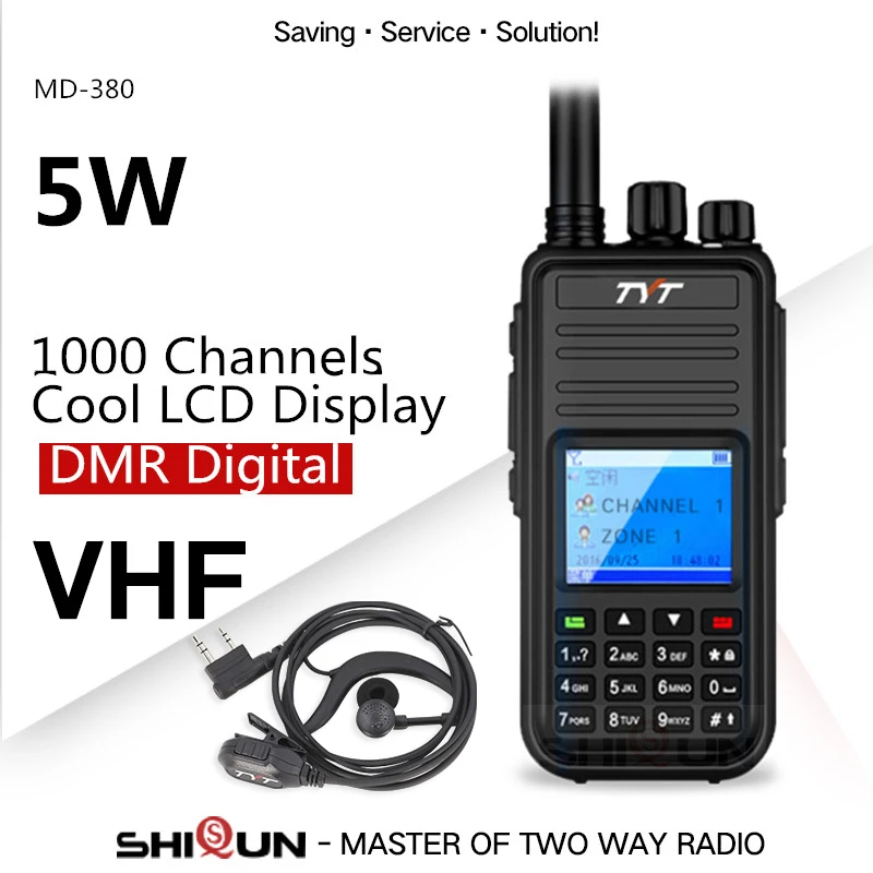 MD-380 DMR радио Совместимо с Motorola Tier1/2 двухдиапазонный UHF VHF 5 Вт TYT DMR цифровая рация md380 Baofeng DMR DM-8HX - Цвет: VHF - Earpiece
