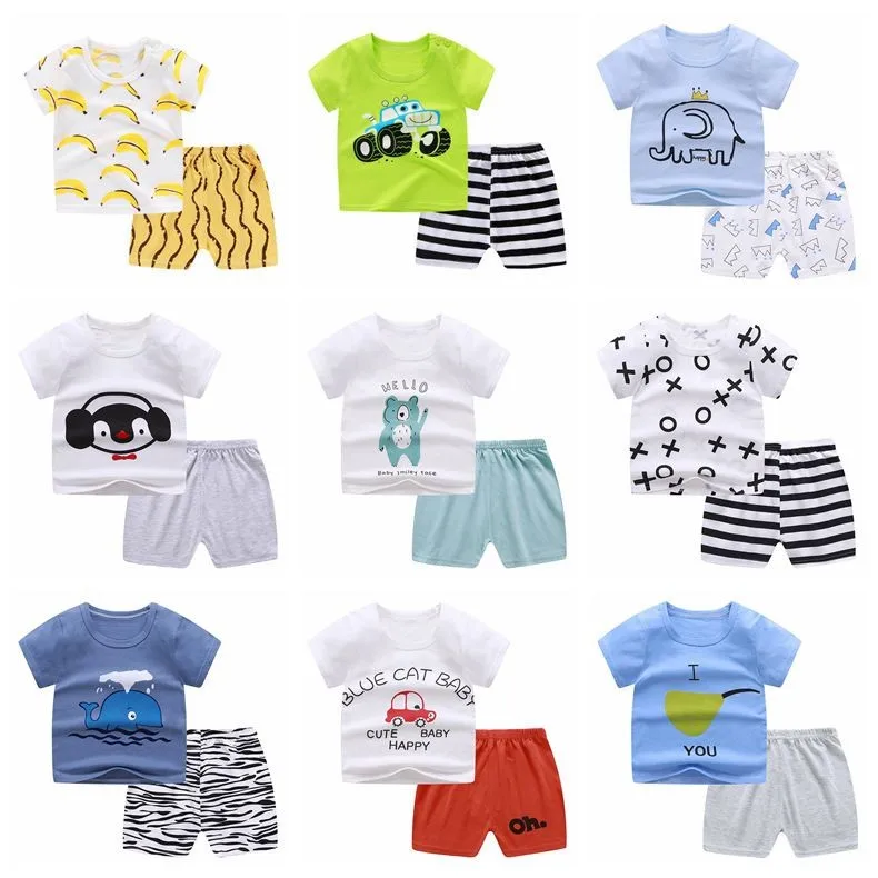 Комплект одежды для маленьких мальчиков Детская одежда девочек Детские летние