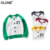 olome kids baseball jackets spring autumn cotton children outwear yankee infant boy clothes unisex clothing for baby streetwear