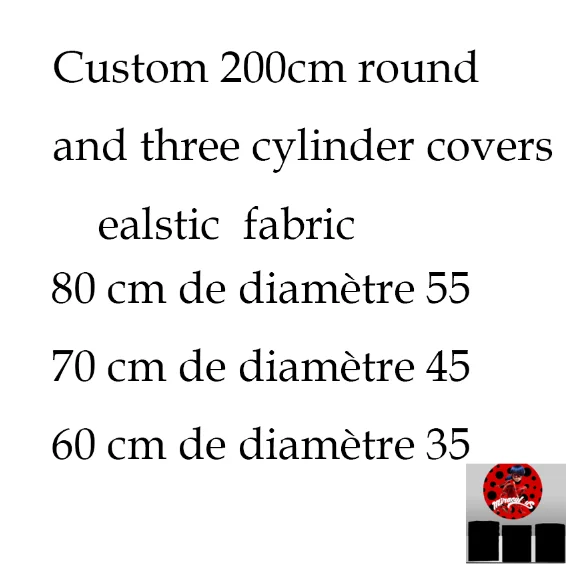 

Custom 200cm round covers and three cylinder covers Elastic fabric