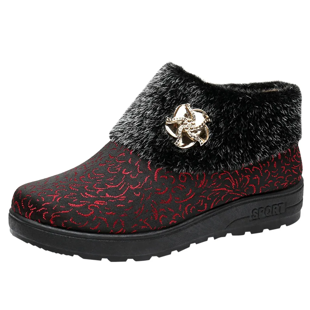 Женские теплые плюшевые ботинки для снега теплая Повседневная обувь женские