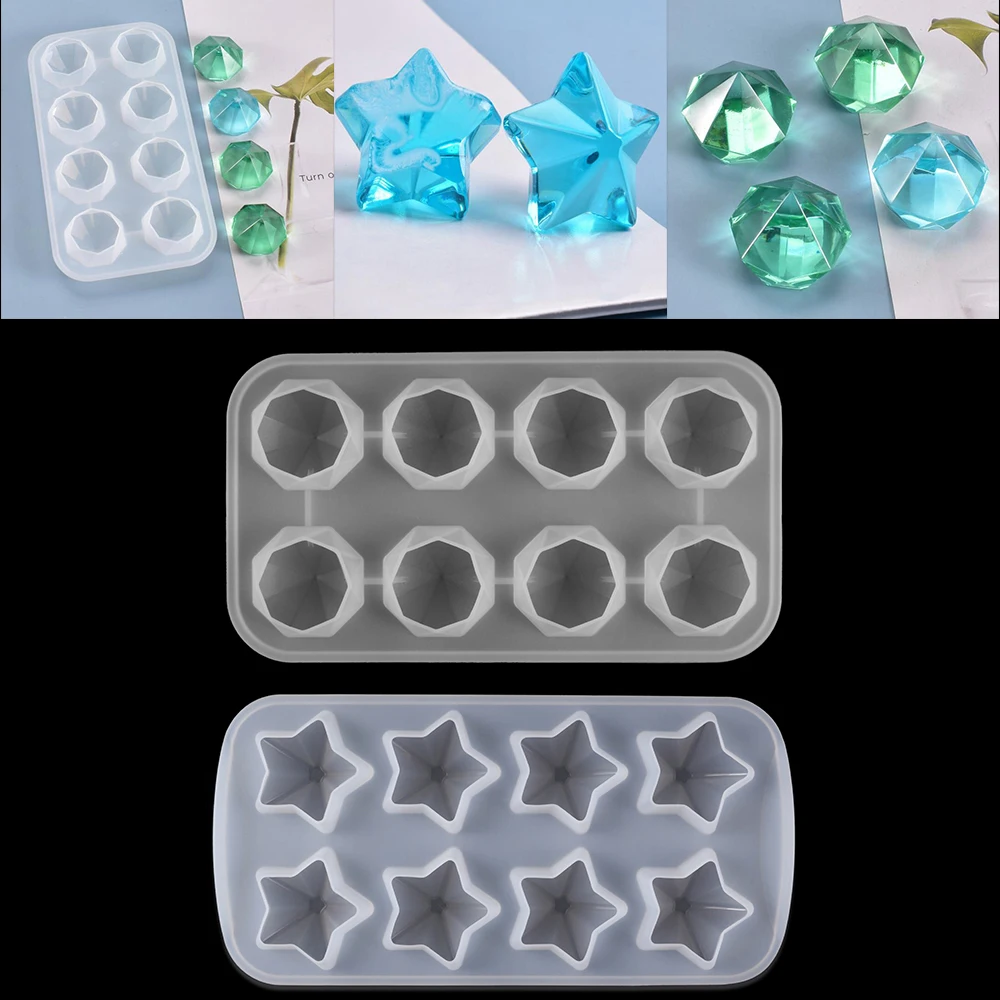 

3D Diamond Star Shape Silicone Mold Epoxy Resin Pendant Casting Mould for DIY Necklace Craft Jewelry Making Accessories Supplies