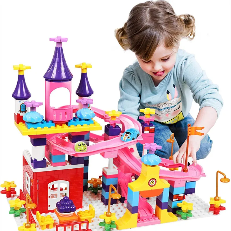 Большой конструктор marble run совместимый Классический горка замок сделай сам