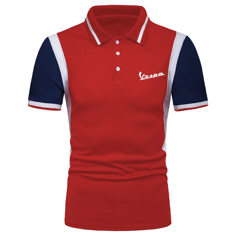 

car logo Men Polo Mens Shirt Short Sleeve Polo Shirts Contrast Color Polo New Summer Streetwear Casual Fashion Man