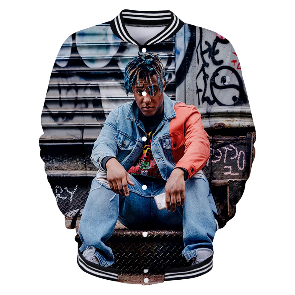 

Juice Wrld 3D printing spring and autumn men's and women's trend hot sale baseball uniform winter Harajuku casual jacket