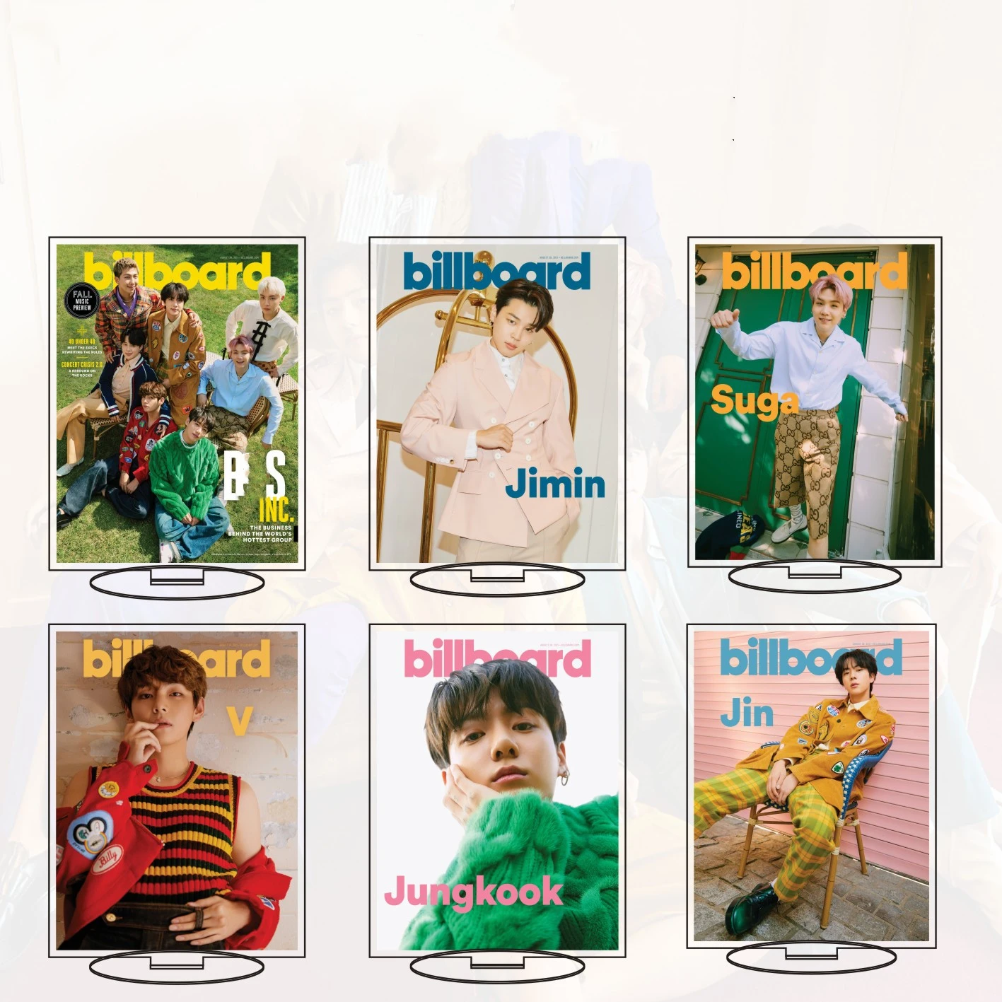 

Оптовая продажа, рекламный журнал Kpop Bangtan Boys Weverse, стенди, акриловые прозрачные фигурки, Настольная небольшая Фирменная статуя станции