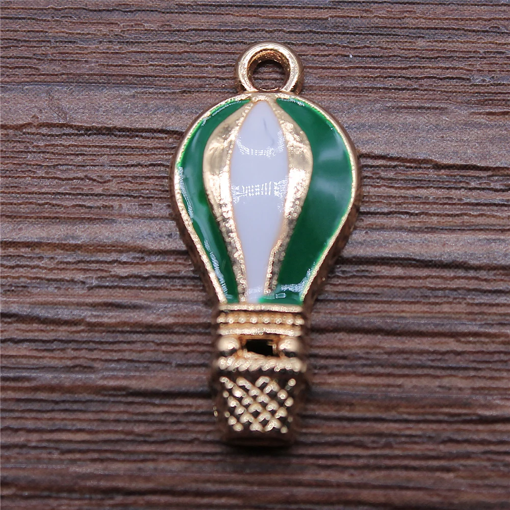 

WYSIWYG 4pcs Charms Hot Air Balloon Gold Color Enamel Color 11x24mm Metal Alloy Charms Jewelry Diy Accessories