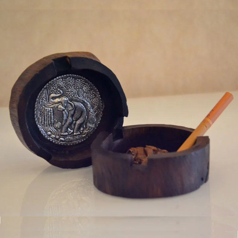 Пепельница деревянная для автомобиля Юго-Восточной Азии | Дом и сад