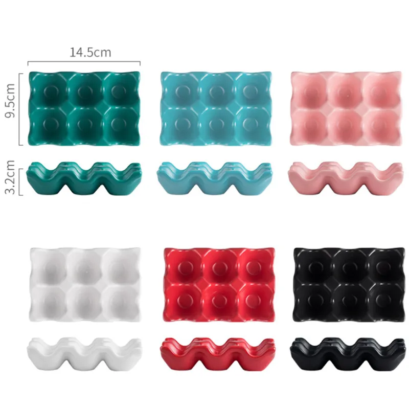 

Nordic 6 Grids Egg Holder Ceramic Anti-Slip Egg Box Refrigerator Preserved Storage Tray Kitchen Food Container Home Organization