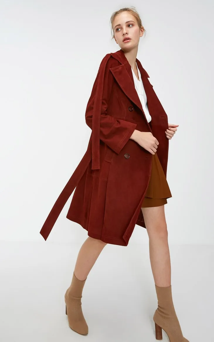 Vero Moda Новая женская кожаная куртка на пуговицах, на шнуровке, из овчины, с лацканами | 318310545