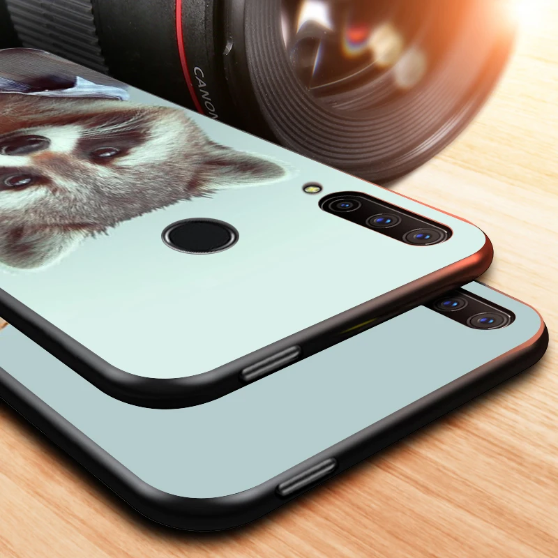 

Cute Animal panda dog wolf for Huawei Honor 30 20 10 9S 9A 9C 9X 8X MAX 10 9 Lite 8A 7C 7A Pro Silicone Black Phone Case