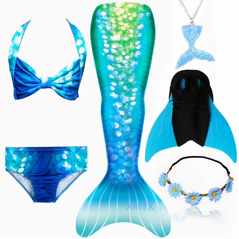 6 шт./компл. лидер продаж хвосты русалки Моноласты плавательные для детей летняя