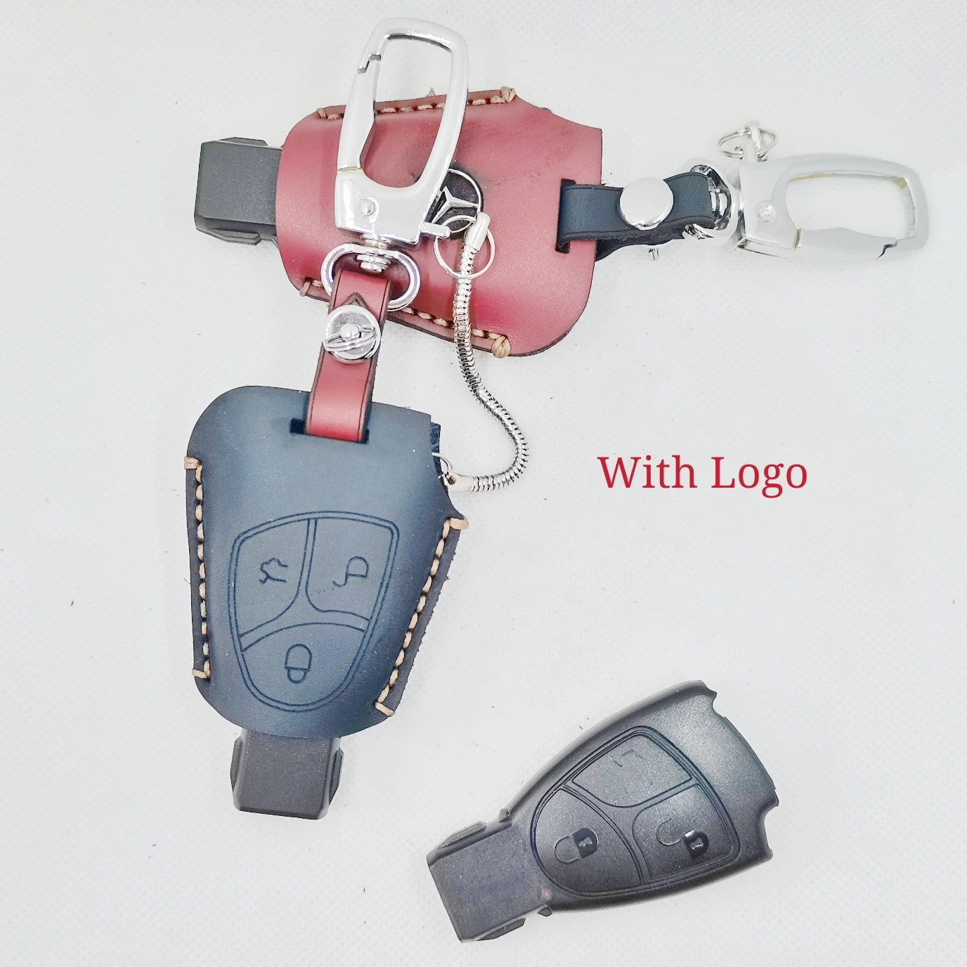 

Leather Remote Key Case Shell Fob Cover for Mercedes-Benz B C E ML S CLK CL Vito 639 Smart Key case shell