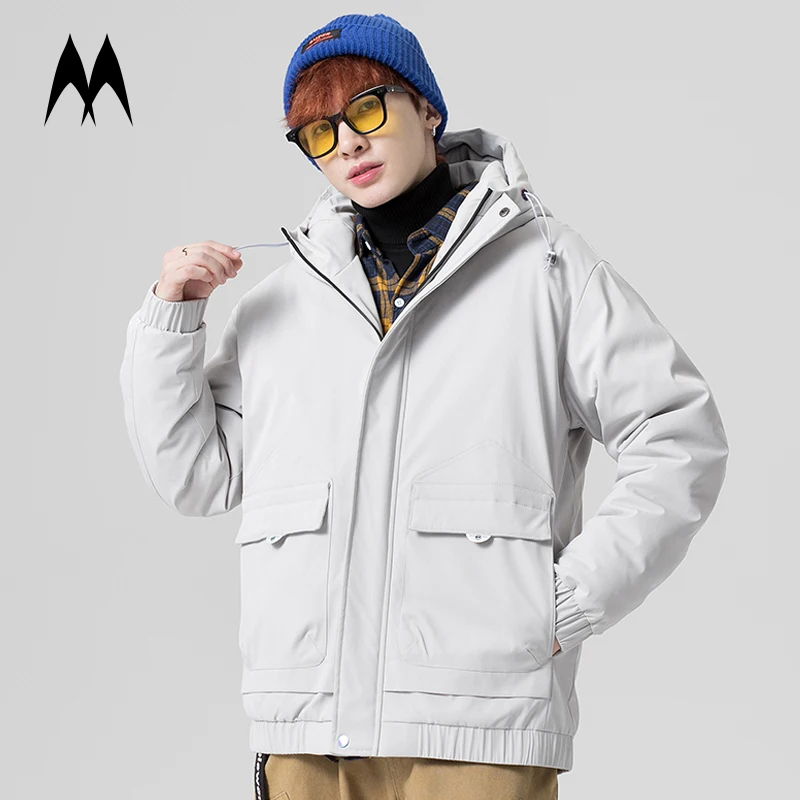 С карманами мужская куртка пуховик 2020 новое зимнее пуховое пальто Мужская теплая