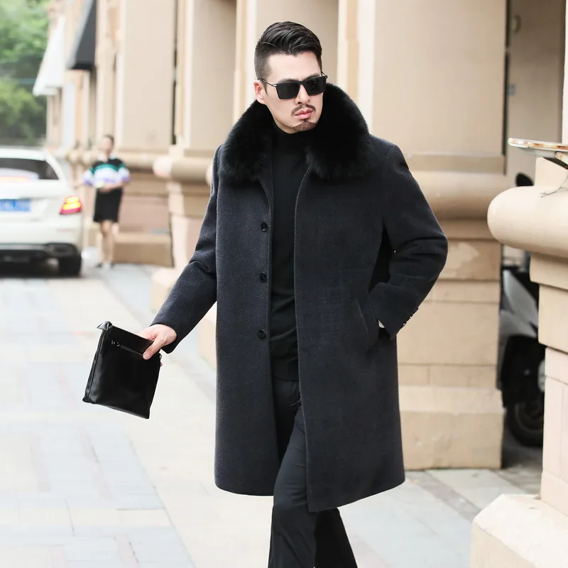 

2020 New Long Big Fur Collar Mens Winter Jackets And Coats