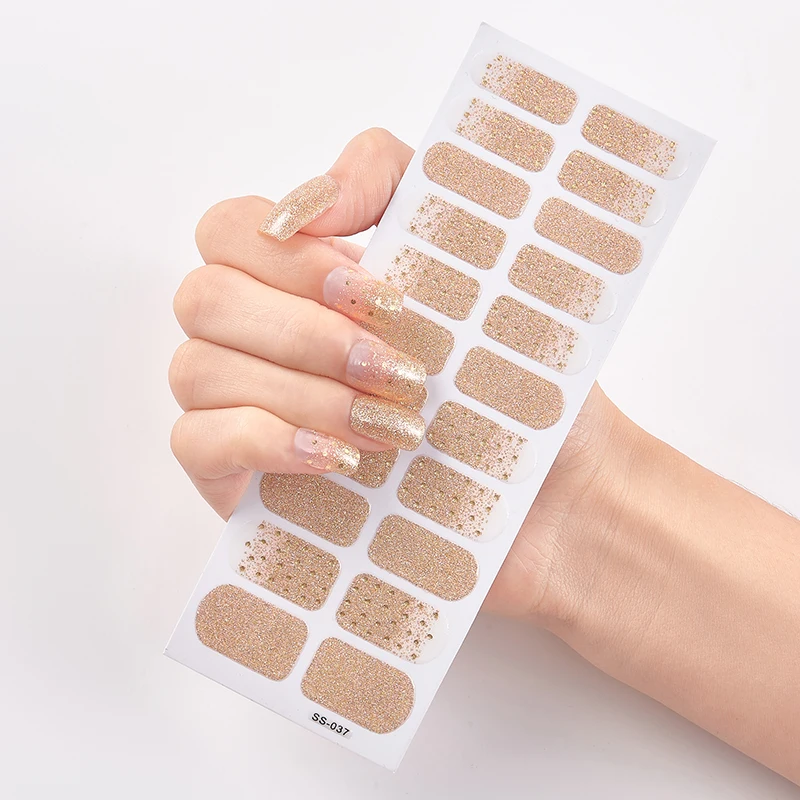 22 Tips/Sheet Pure Solid Color Fashion Nail Stickers Wraps DIY Adhesive Decoration Self Sticker | Красота и здоровье
