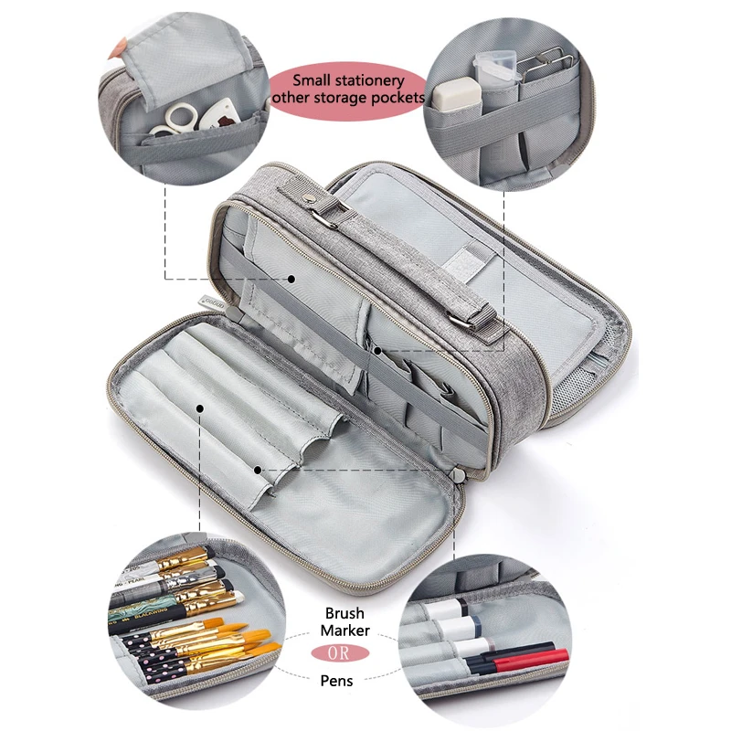 Чехол-карандаш с большой емкостью trousse офисные принадлежности scolaire розовый etui