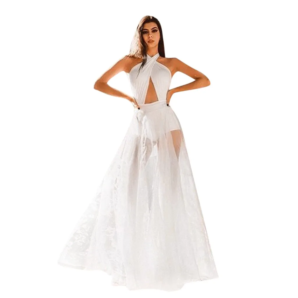 Без рукавов без бретелек одноцветное выдалбливают перспективное длинное макси