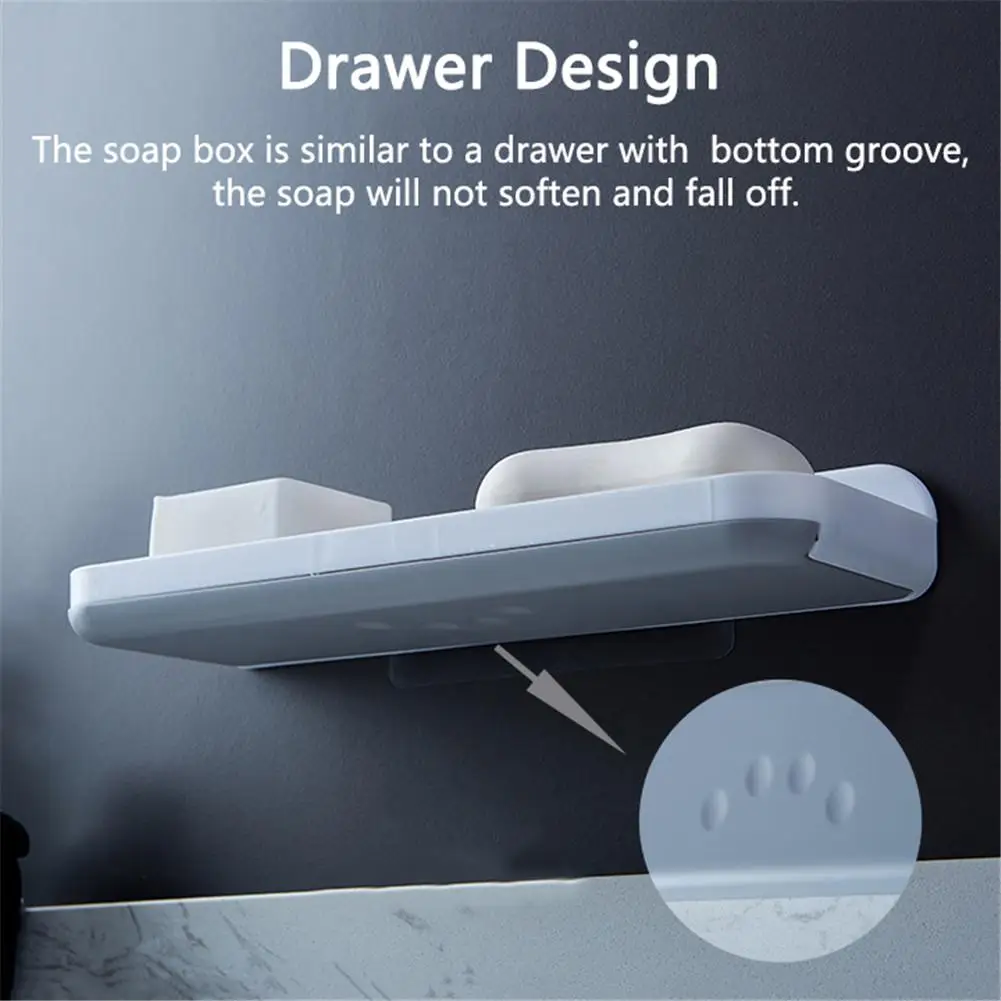 Двойной ящик с сеткой без дырочек для мыльницы настенный двухслойный сливной