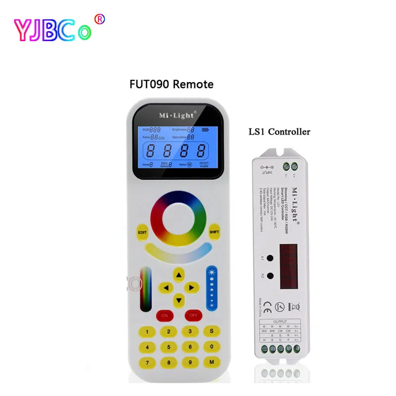 FUT090 and LS1 Пульт FUT090 2,4 ГГц+ WiFi iBox1+ Miboxer LS1, DC12V 24 В 15A, 4 в 1 Умный светодиодный контроллер для одного цвета, RGB RGBW CCT полосы - Цвет: FUT090 and LS1