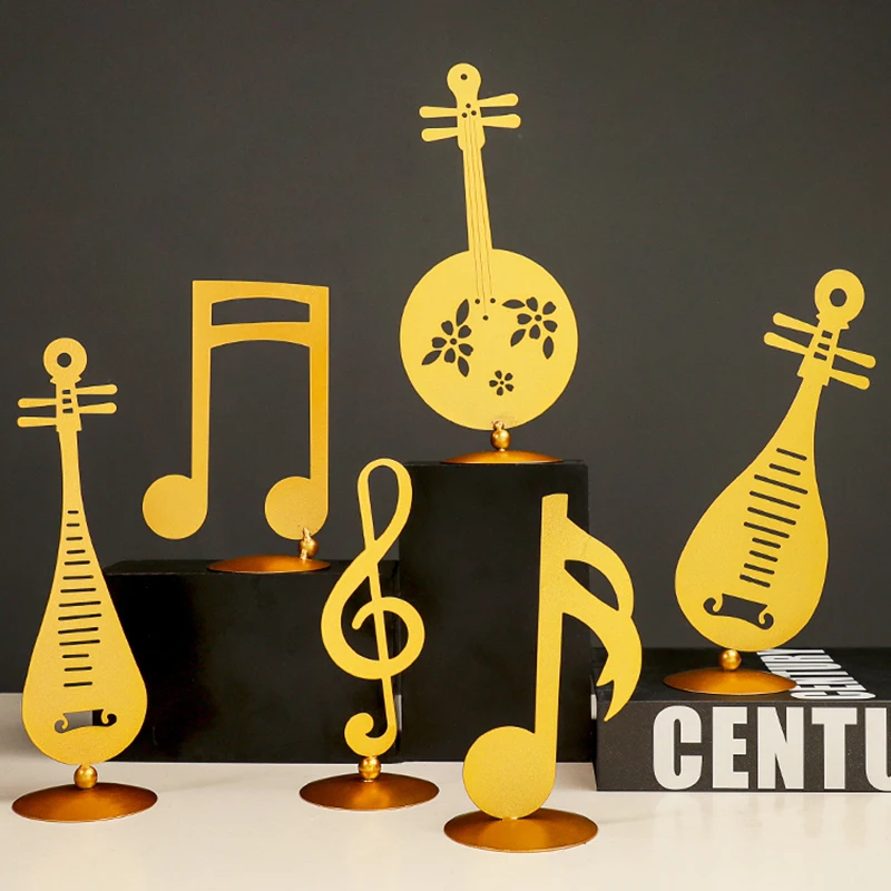 

Nordic Creative Musical Note Model Vintage New Home Decoration Accessories Modern Classical Adornment Desktop Music Metal Decor