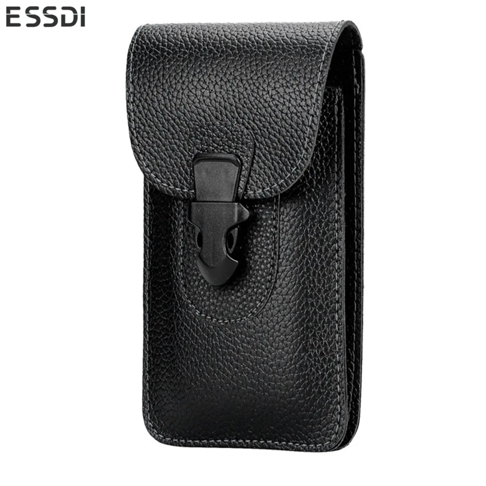 Черный кожаный чехол кошелек для iphone 7 Plus XS MAX XR 6 5 дюймов универсальный на пояс