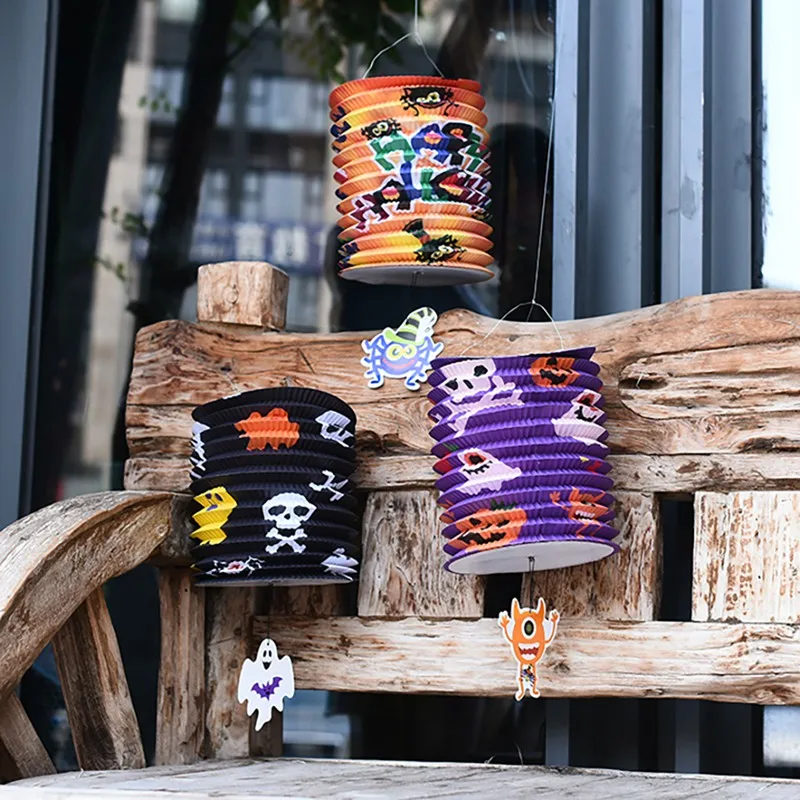 Хэллоуин складной органный бумажный фонарь детский портативный тыква летучая