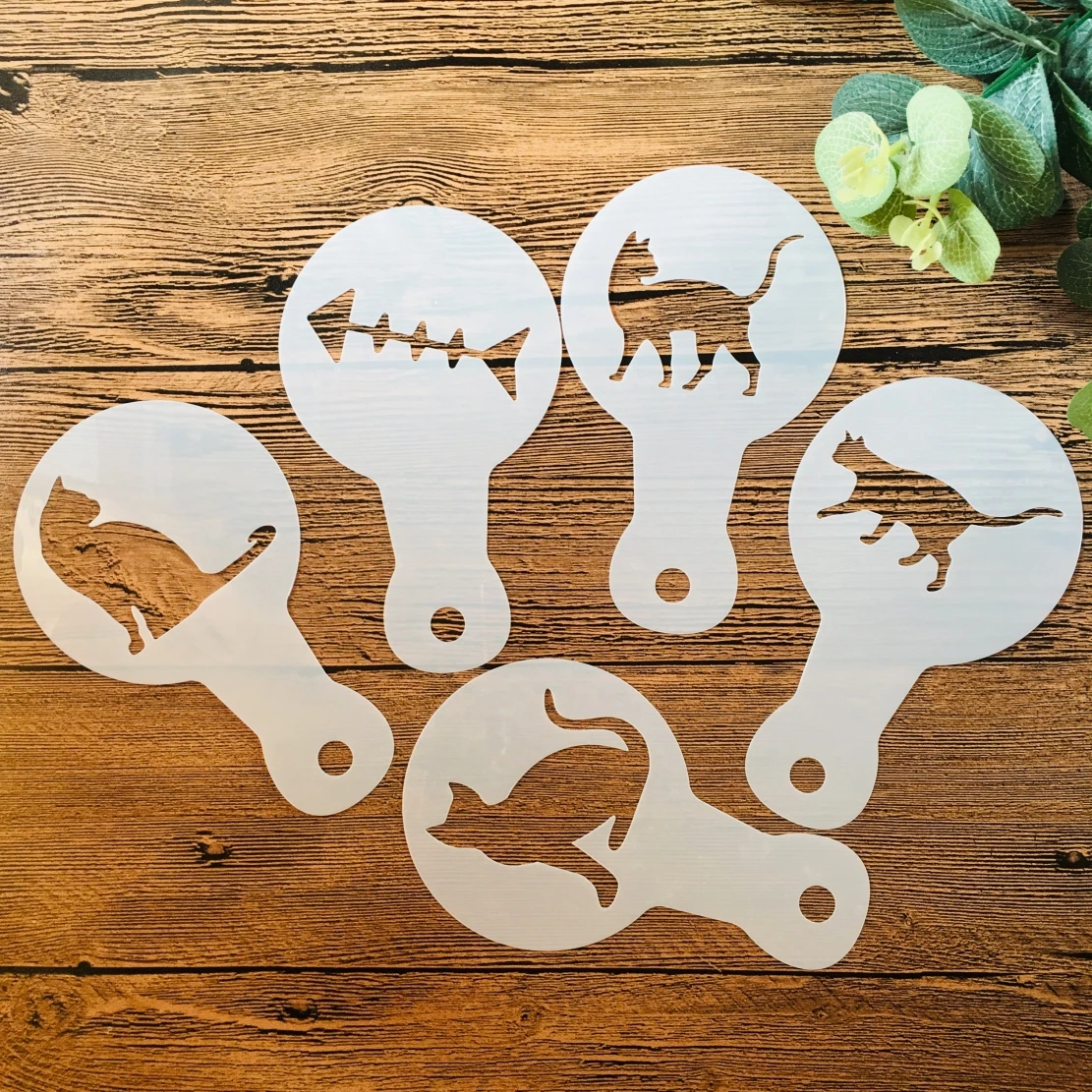 5 шт. 14х8 см милый кот котенок сделай сам многослойные трафареты живопись