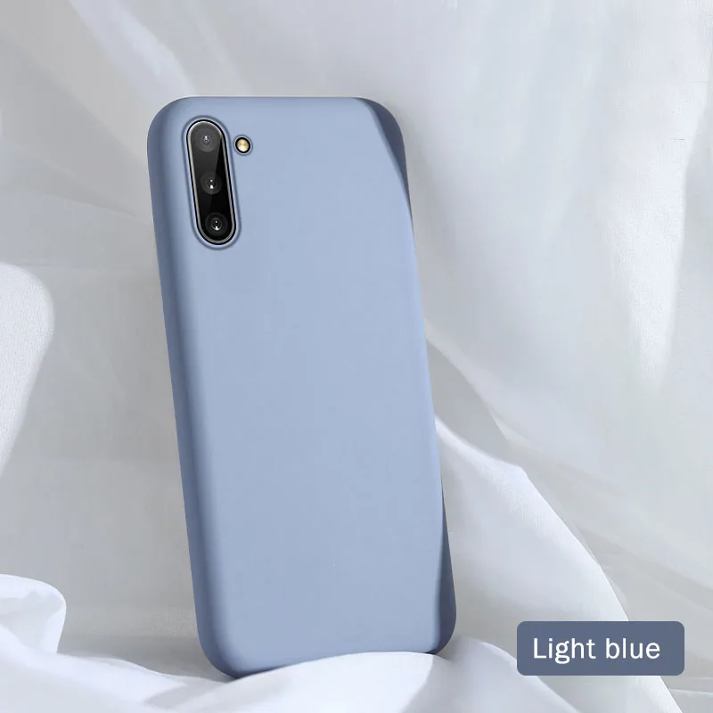 Light blue Жидкий силиконовый чехол для телефона для samsung самсунг Galaxy A50 A70 A50S A30S A40 A20 A10 S10 S9 S7 Примечание 10 8 9 плюс роскошный задняя крышка корпуса чехол s чехол нателефона чехлы - Цвет: Light blue