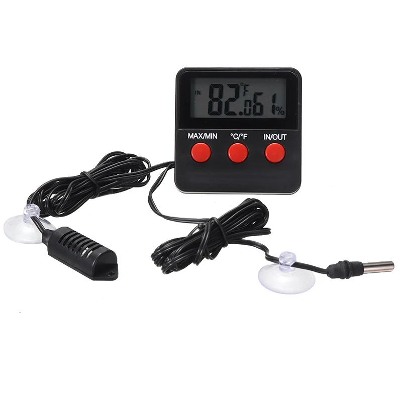 

1Pc Accurate Digital Temperature Hygrometer Thermometer Hygrometer With Remote Sensor Inside Outside 65*65*15mm