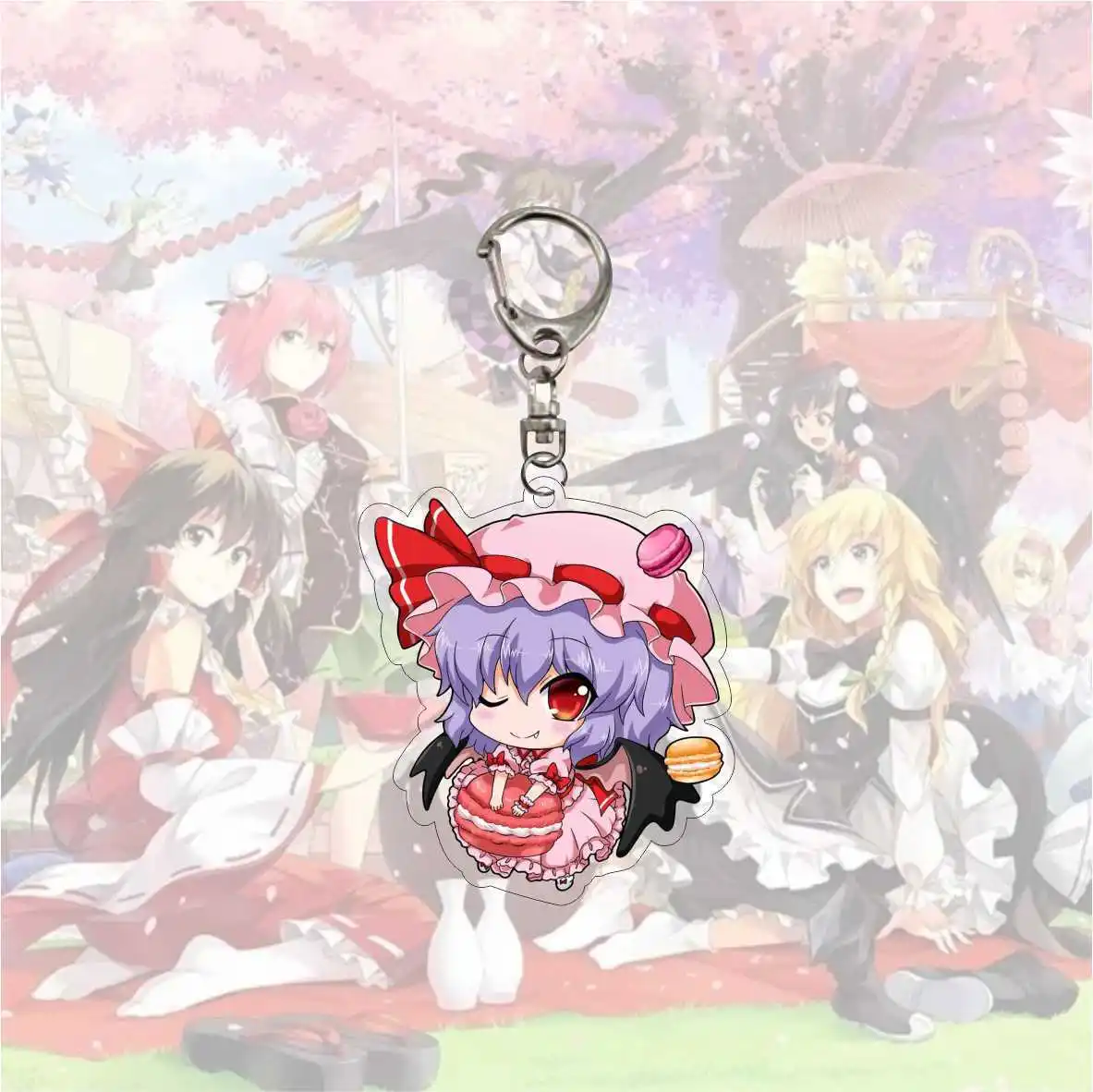 Аниме мультфильмы Храм Дамы Hakurei Reimu фладрин алый брелок для косплея акриловый