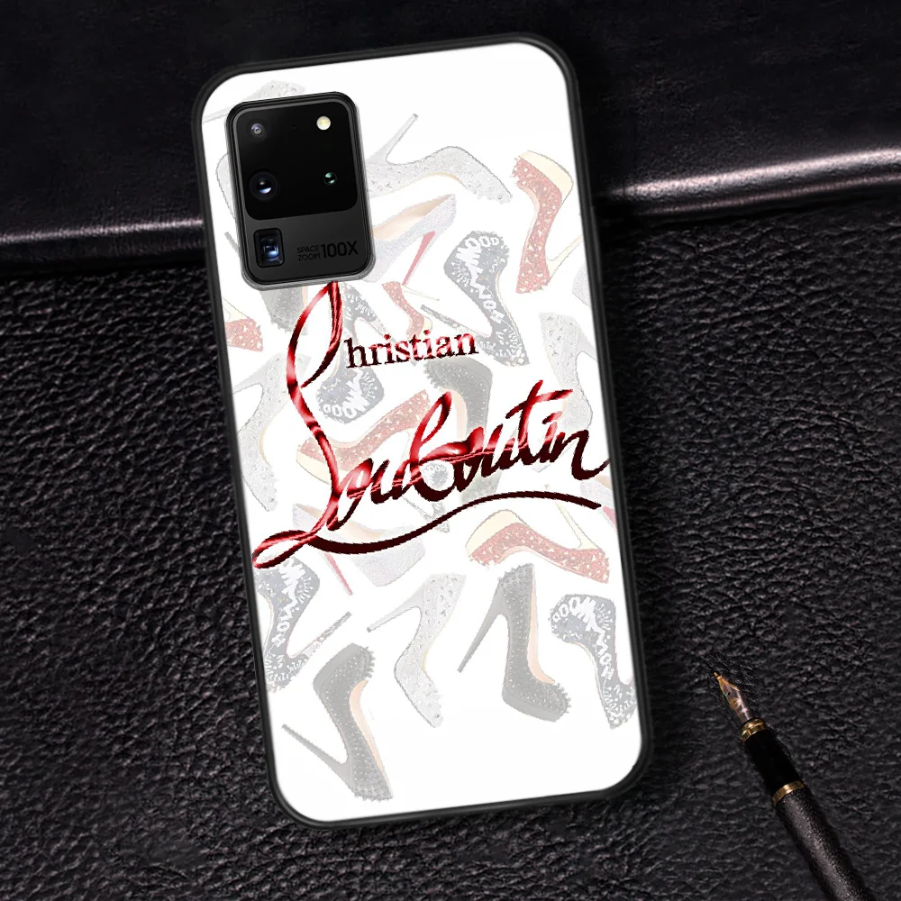 

French Brand Christian-Louboutins Phone Case Cover Hull For Samsung Galaxy S 6 7 8 9 10 e 20 Edge Note 8 9 10 Plus black Back